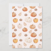 Herfst Pumpkin Floral Baby shower Game Card Kaart (Achterkant)
