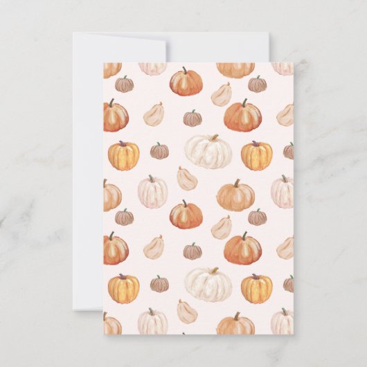 Herfst Pumpkin Floral Baby shower Hartelijk dank Bedankkaart (Achterkant)