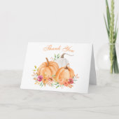 Herfst Pumpkin Floral Baby shower Hartelijk dank Kaart (Voorkant)