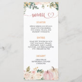 Herfst Pumpkin Floral Baby shower Menu (Voorkant)