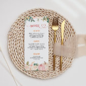 Herfst Pumpkin Floral Baby shower Menu