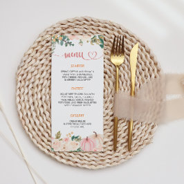 Herfst Pumpkin Floral Baby shower Menu