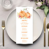 Herfst Pumpkin Floral Baby shower Menu