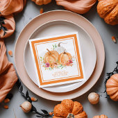 Herfst Pumpkin Floral Baby shower Servet