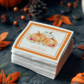Herfst Pumpkin Floral Baby shower Servet