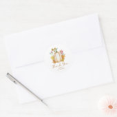 Herfst Pumpkin Floral Birthday Dank u wel Ronde Sticker (Envelop)