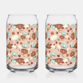 Herfst Pumpkin Floral Blikvorm Glas (Achterkant)