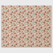 Herfst Pumpkin Floral Cadeaupapier (Vlak)