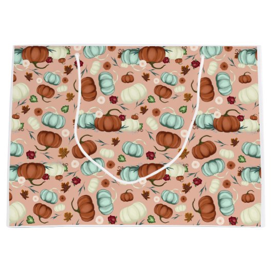 Herfst Pumpkin Floral Groot Cadeauzakje (Voorkant)