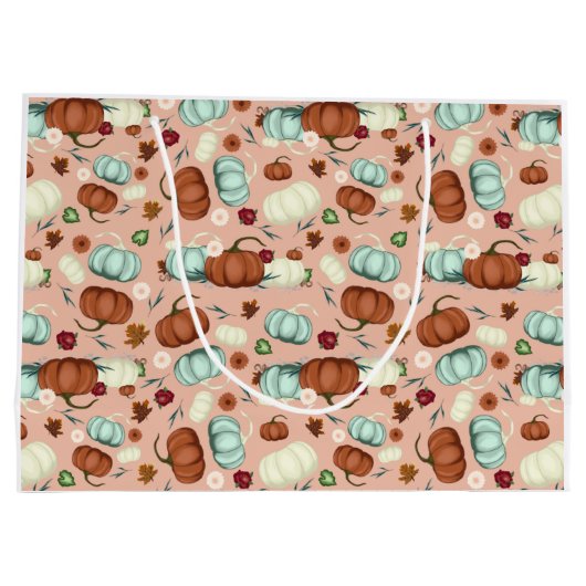 Herfst Pumpkin Floral Groot Cadeauzakje (Achterkant)