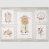 Herfst Pumpkin Floral herfst Boom laat ontkoppelin Tissuepapier (Voorkant)