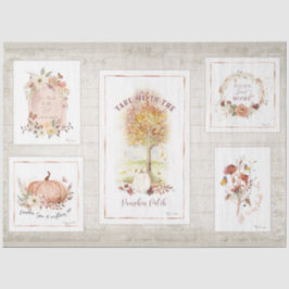 Herfst Pumpkin Floral herfst Boom laat ontkoppelin Tissuepapier