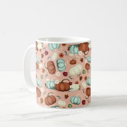 Herfst Pumpkin Floral Koffiemok (Voorkant links)