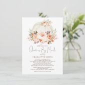 Herfst Pumpkin Floral neutraal Baby shower per pos Kaart (Staand voorkant)