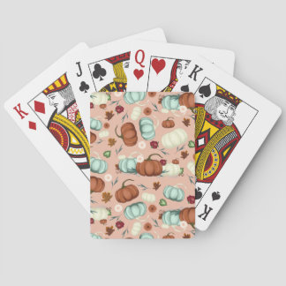 Herfst Pumpkin Floral Pokerkaarten