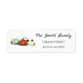 Herfst Pumpkin Floral Return Address Labels (Voorkant)
