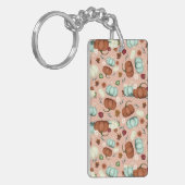 Herfst Pumpkin Floral Sleutelhanger (Voorkant Links)