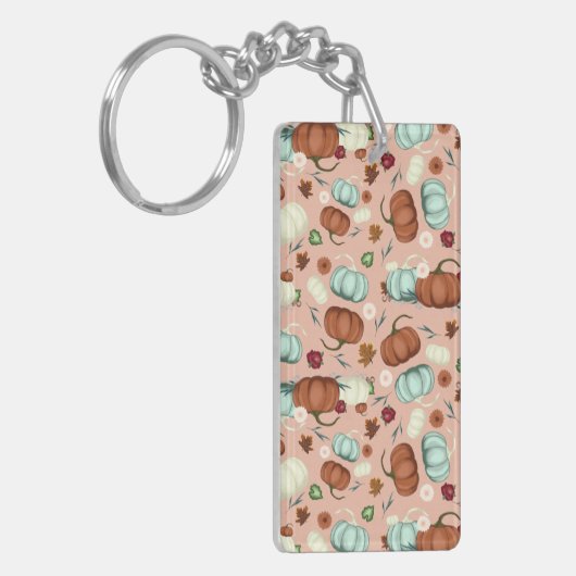Herfst Pumpkin Floral Sleutelhanger (Voorkant Links)