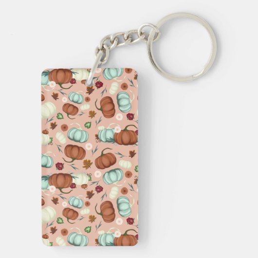 Herfst Pumpkin Floral Sleutelhanger (achterkant)