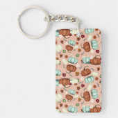 Herfst Pumpkin Floral Sleutelhanger (Voorkant)