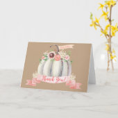 Herfst Pumpkin Folded Hartelijk dank Kaart (Gele Bloem)