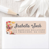 Herfst Pumpkin Foliage Pink Weduwadres Etiket (Insitu)