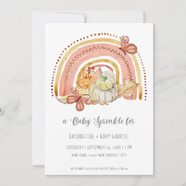 Herfst Pumpkin Foliage Rainbow Mustard Baby Kaart