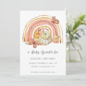 Herfst Pumpkin Foliage Rainbow Mustard Baby Kaart (Staand voorkant)