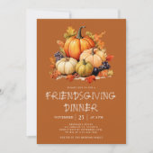 Herfst Pumpkin Friendsgiving Dinner Kaart (Voorkant)