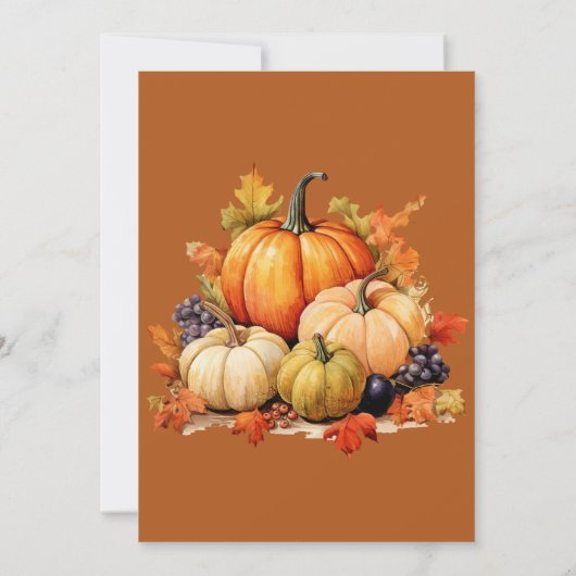 Herfst Pumpkin Friendsgiving Dinner Kaart (Achterkant)