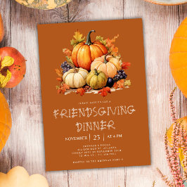 Herfst Pumpkin Friendsgiving Dinner Kaart