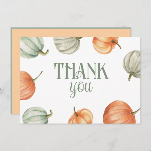 Herfst Pumpkin Garden Bedankkaart (Voorkant / Achterkant)