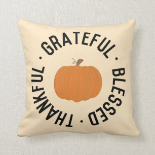 Herfst Pumpkin Gelukkig dankbaar gezegend najaar Kussen