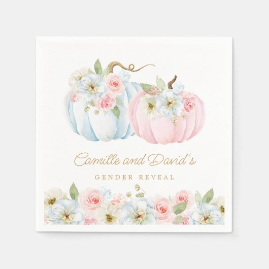 Herfst Pumpkin Gender onthullen Baby shower Servet (Voorkant)