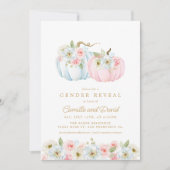 Herfst Pumpkin Gender onthulling Baby shower uitno Kaart (Voorkant)