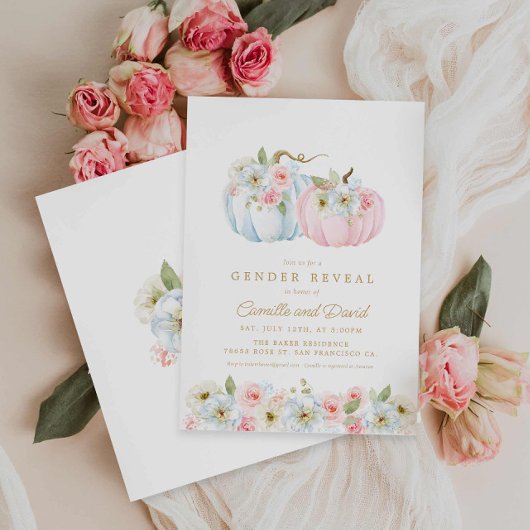 Herfst Pumpkin Gender onthulling Baby shower uitno Kaart