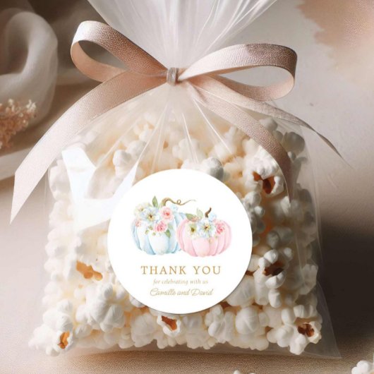 Herfst Pumpkin Gender onthulling Ronde Sticker