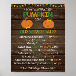 Herfst Pumpkin Gender onthult het Poster van de ou