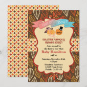 Herfst Pumpkin Gender Reveal Invitation, Kaart (Voorkant / Achterkant)