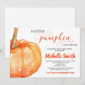 Herfst Pumpkin Genderneutrale najaarswet Baby show Kaart (Voorkant / Achterkant)