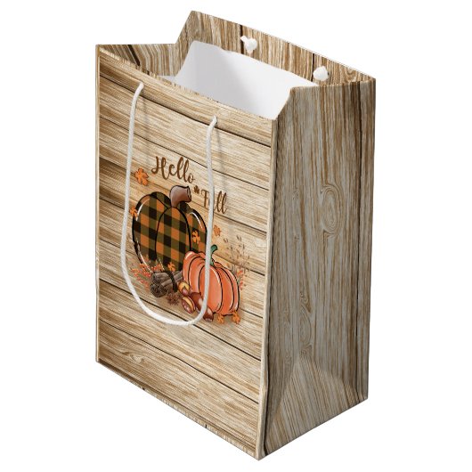 Herfst Pumpkin Gift Bag Medium Cadeauzakje (Voorkant Gekanteld)