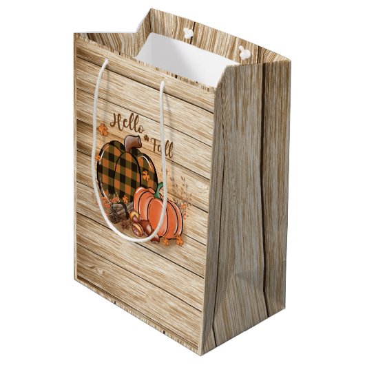 Herfst Pumpkin Gift Bag Medium Cadeauzakje (Achterkant Gekanteld)