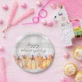 Herfst pumpkin gingham Thanksgiving party decor Papieren Bordje (Feest)