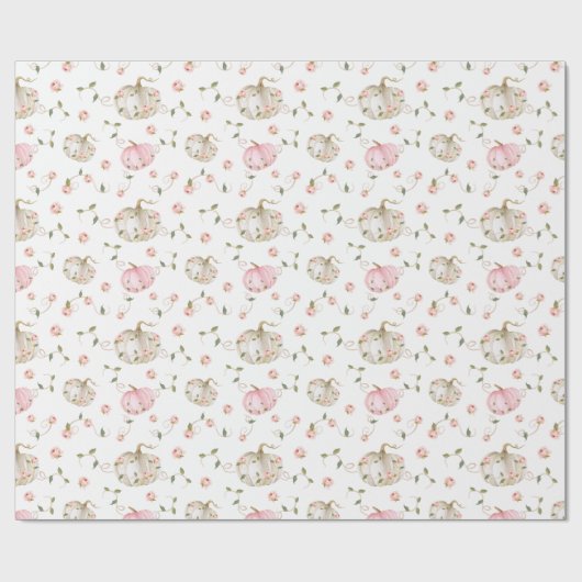 Herfst Pumpkin Girl Baby shower Cadeaupapier (Vlak)