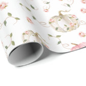 Herfst Pumpkin Girl Baby shower Cadeaupapier (Rol Hoek)