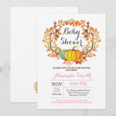 Herfst Pumpkin Girl-Baby shower Kaart (Voorkant / Achterkant)