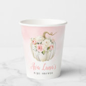 Herfst Pumpkin Girl Baby shower op persoonlijke ti Papieren Bekers (Achterkant)