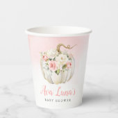 Herfst Pumpkin Girl Baby shower op persoonlijke ti Papieren Bekers (Voorkant)