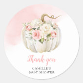 Herfst Pumpkin Girl Baby shower Ronde Sticker (Voorkant)