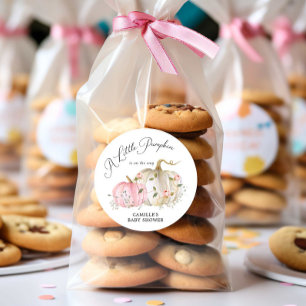 Herfst Pumpkin Girl Baby shower Ronde Sticker